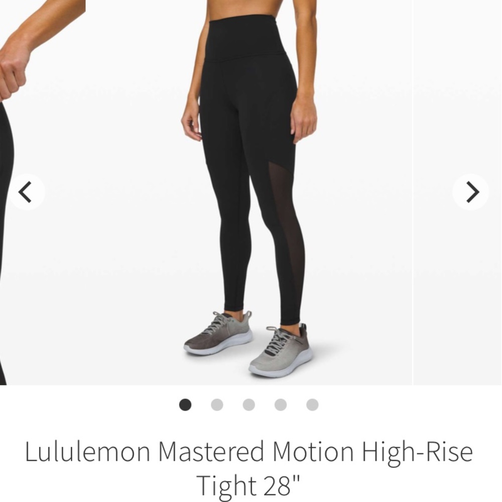 Black Lululemon Mastered Motion high rise